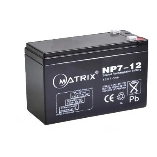 Bateria Matrix  12v 7ah Ups Alarmas, Iluminación, Seguridad 