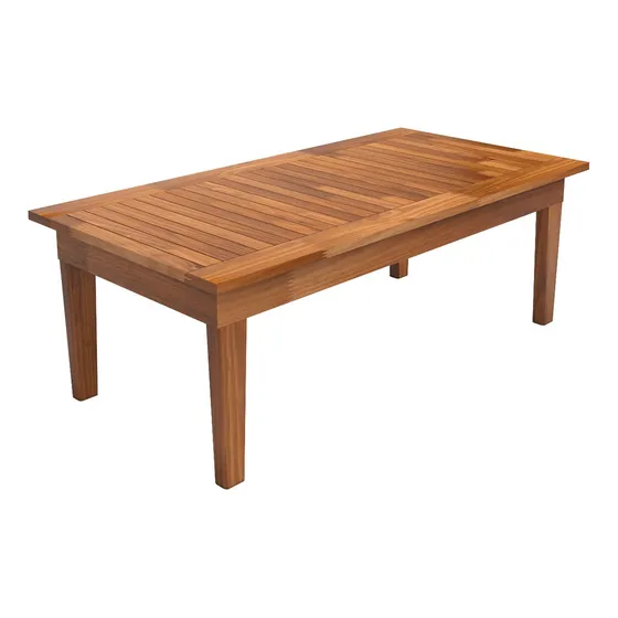 Mesa De Centro 80x40 Retangular Ripada Rústica Madeira