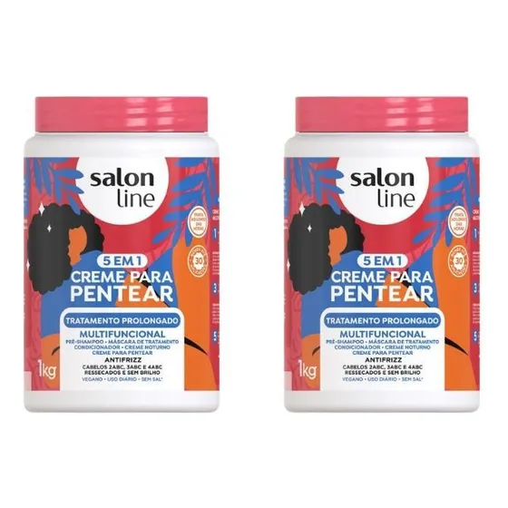 Creme Para Pentear Salon Line 1kg 5em1 Tratam Prolong - 2un