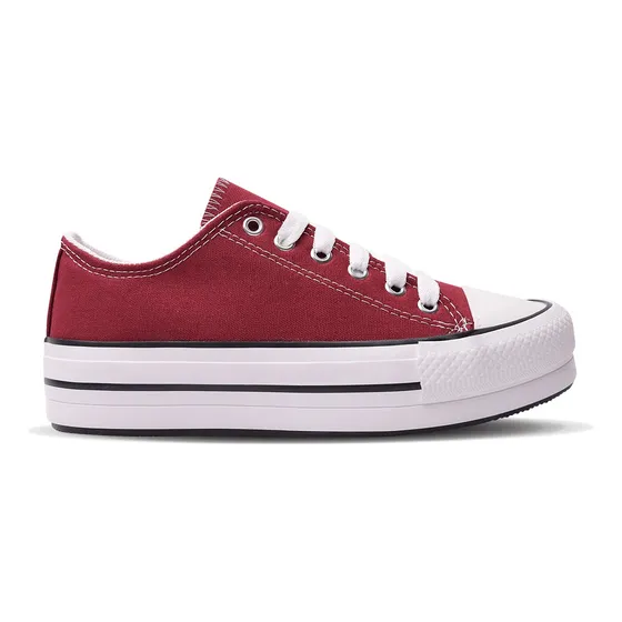 Nayree Denver 824 Bordo-zapatilla Con Plataforma De Lona