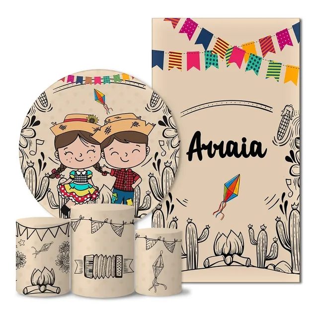 Trio Capas Cilindros E Painéis Casado Pegue Monte Temático