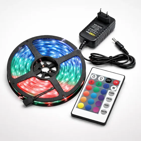 10m Luz Fita Led Colorida 3528 Rgb Quarto Sala Escritório