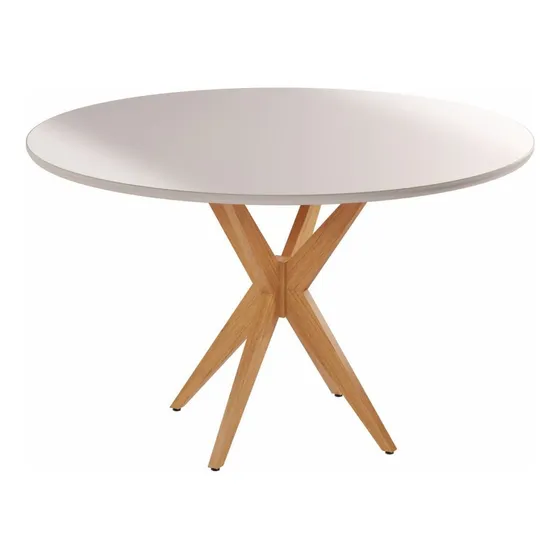 Mesa Simpatia Candian 108cm Redonda Com Vidro Jf