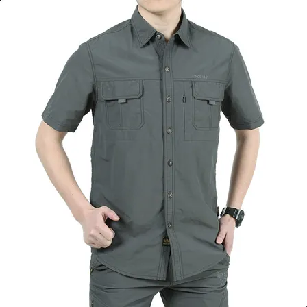 Camisa Manga Corta Outdoor Trekking Hombre Secado Rápido