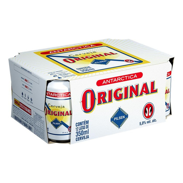 Cerveja Antarctica Original Pilsen Lata 350ml Pack C/12 Un Cerveja Antarctica Original Pilsen Lata 350ml Pack C/12 Un