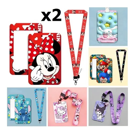 Porta Carnet De Stitch Con Cinta Porta Carnet Lanyard
