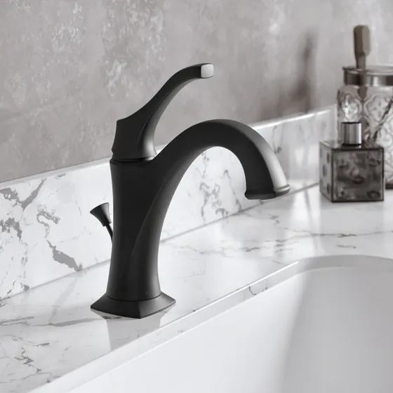 Grifo Baño Barra Elevacion Placa Cubierta Color Negro Mate
