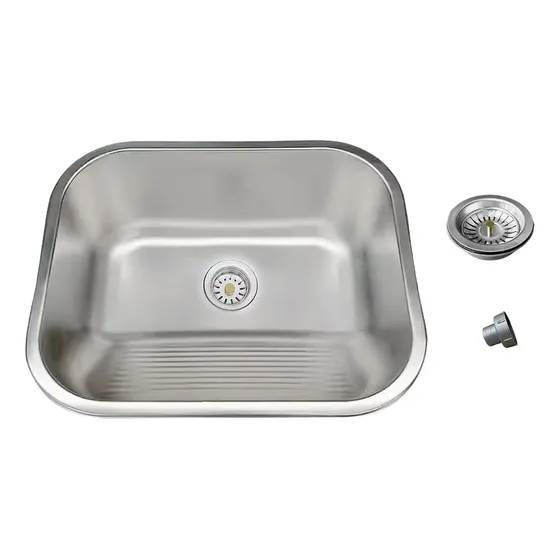 Cuba Aço Inox Tanque Serviço Gourmet Quadrada Com Acessórios