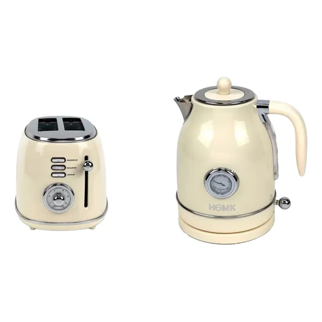 Mini Set Monet Beige Tostadora + Pava Electrica Homk 1.7l