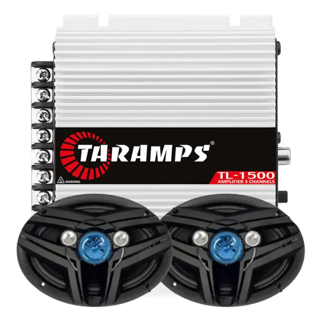 Módulo Potência Taramps Tl1500 + Par Alto Falante Bomber 6x9