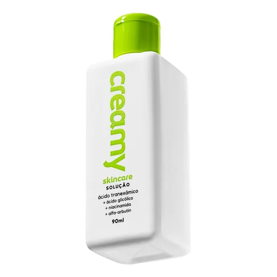 Creamy Skincare Ácido Tranexâmico 90ml Solução Clareadora Previne a Hiperpigmentação de Manchas Solares Trata Acne e Melasma Todos os Tipos de Pele Uso Noturno