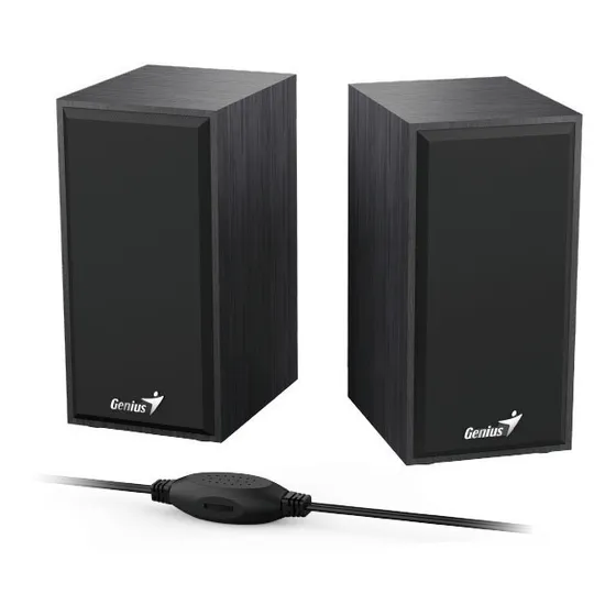 Parlante Stereo Genius Usb Ideal Escritorio Pc Notebook Color Negro