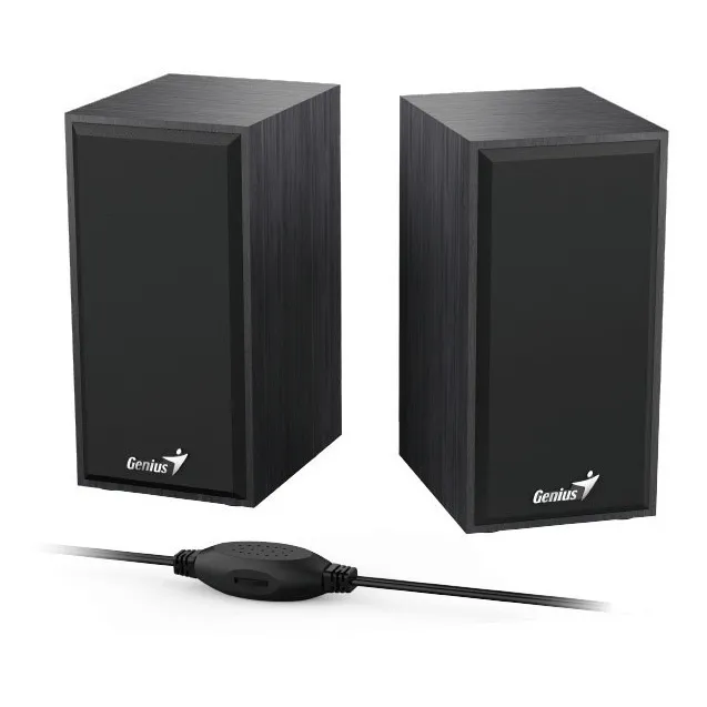 Parlante Stereo Genius Usb Ideal Escritorio Pc Notebook Color Negro