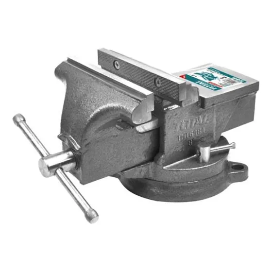 Morsa De Banco Total 8 Pulgadas, 200mm, De Apriete 2500kg, Con Yunque, Base Giratoria - Tht6186