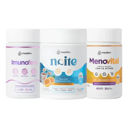 Kit Imunofem Noite Menovital Maxfem Suplementos Vitamínicos Kit Maxfem