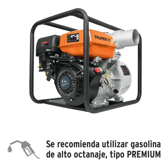 Moto Bomba Autocebante 4 X 4 PuLG., A Gasolina 9 Hp, Truper