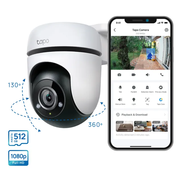 CAMARA VIGILANCIA WIFI TP-LINK TAPO C500 EXTERIOR 1080 FULL HD DETECCIÓN DE PERSONAS Y SEGUIMIENTO DE MOVIMIENTO CON IA