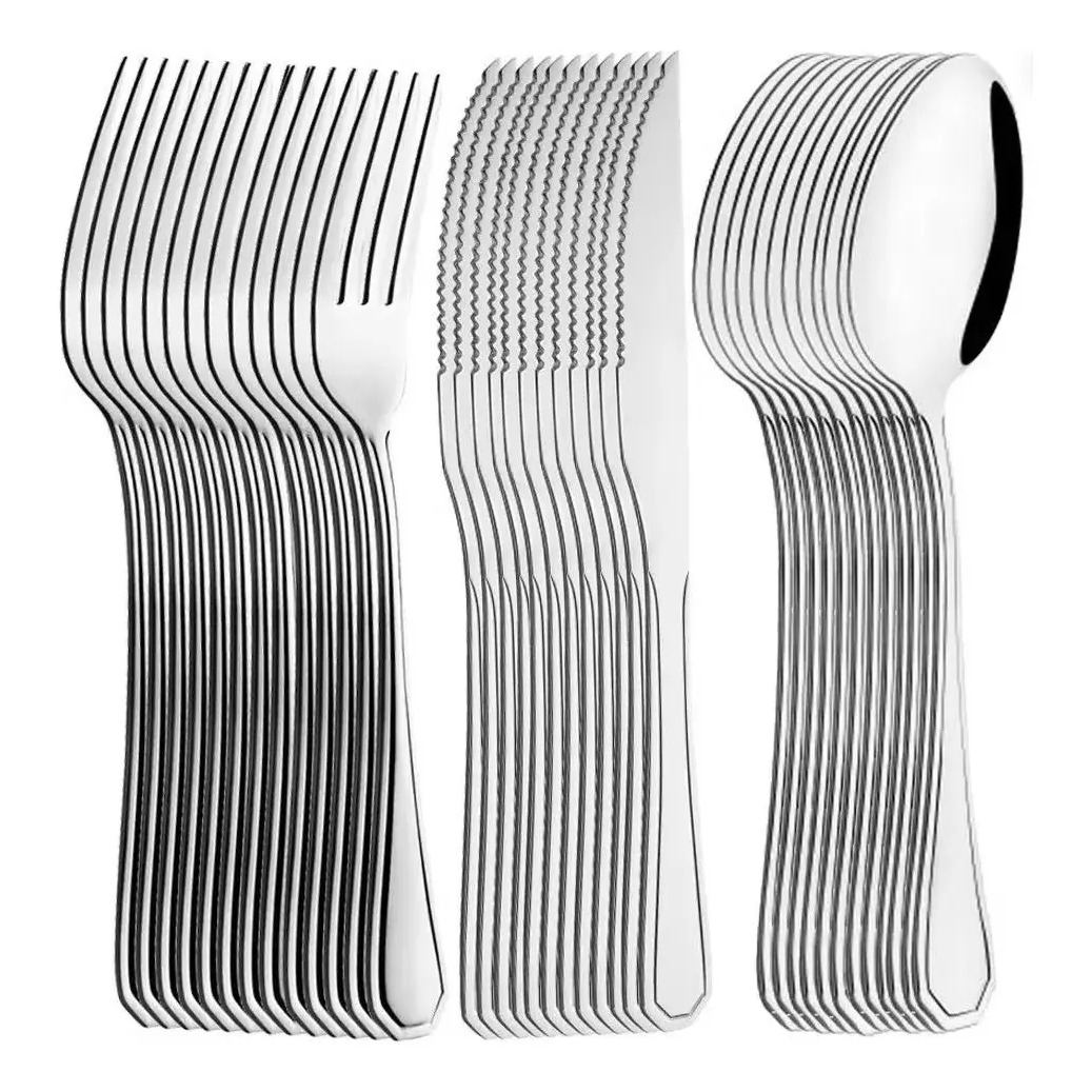 Conjunto de 18 talheres de mesa em aco inox
