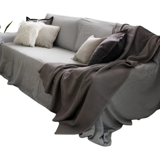 Funda Cubre Sillon 300x230 Gasa Algodon Pie De Cama Color 5-gris perla