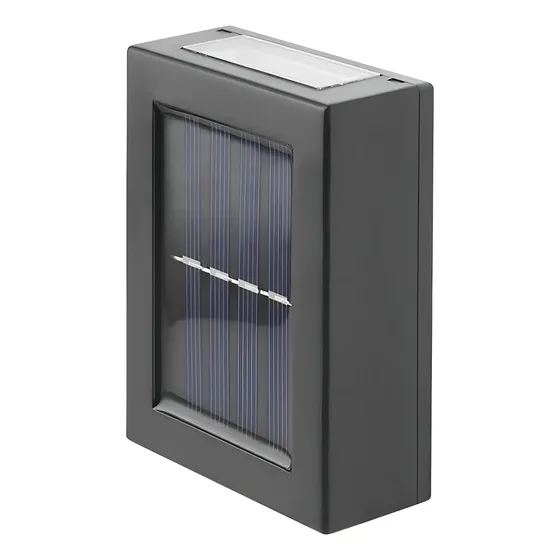 Foco Lampara Aplique Led Solar Jardín Exterior Impermeable Color Negro | Cuotas sin interés