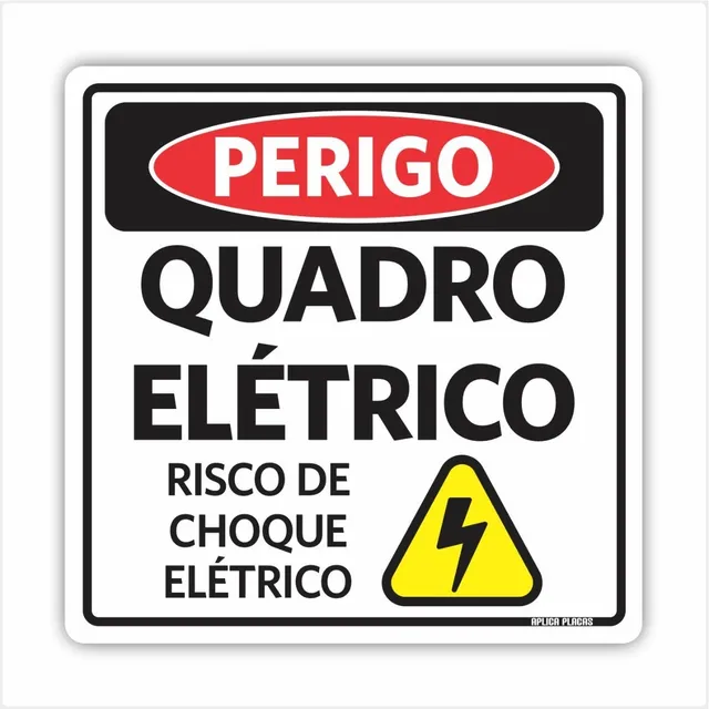 Placa Sinalização Perigo Quadro Elétrico Risco De Choque