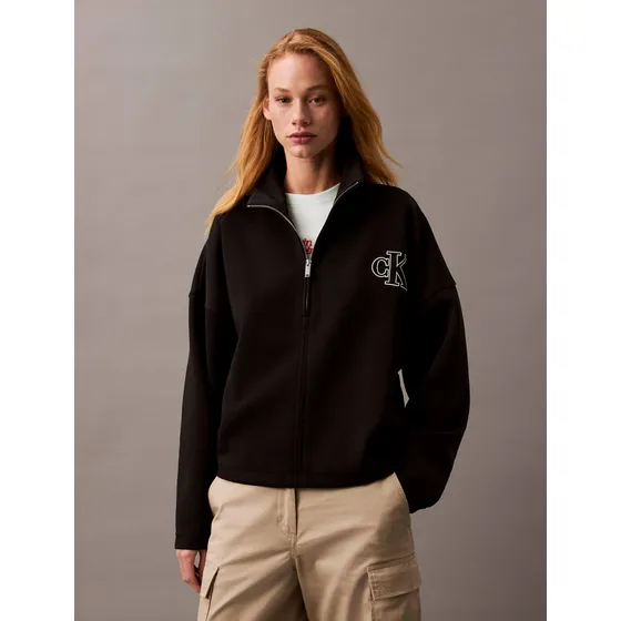 Sudadera Negra Calvin Klein Spacer Monograma Mujer