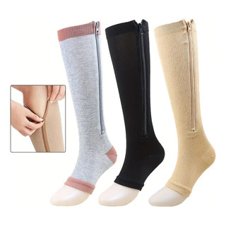 3 Pares Calcetines De Compresión Con Cremallera Para Varices 3 Pares Calcetines De Compresión Con Cremallera Para Varices