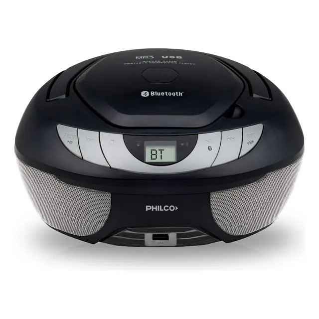 Radiograbador Philco Arp2900bt Cd Mp3 Usb Auxiliar Bluetooth Color Negro