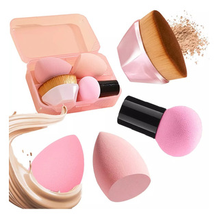 Kit De Esponja Para Maquillaje Con Brochas Kabuki Para Base Kit De Esponja Para Maquillaje Con Brochas Kabuki Para Base