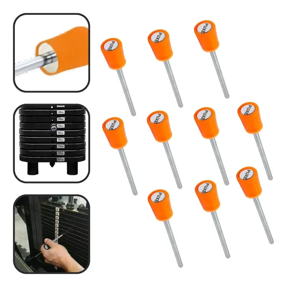 Kit 10 Pinos Para Academia De Carga Engate Com Imã Laranja