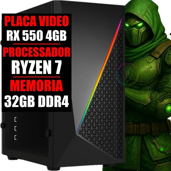 Pc Gamer Ddr4 Ryzen 7 / Rx 550 4gb Ddr5 / 32g Ram / Ssd 480g