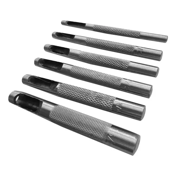 Kit Sacabocados De Impacto Set 6 Piezas Talabarteria Cuero