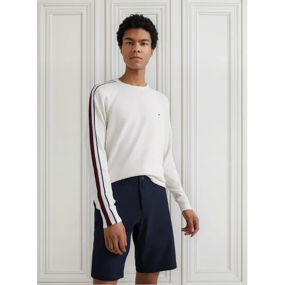 Saco De Manga Raglá Distintiva Hombre Blanco Tommy Hilfiger
