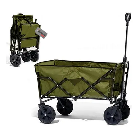 Carrinho Multiuso Dobrável Veronna 100kg Camping Praia Pesca Verde