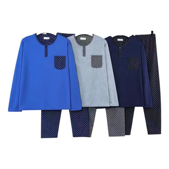 Pack 3 Pijamas De Hombre Franela Liso
