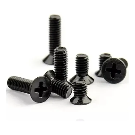 Parafuso Chato Phillips M3 X 8mm Oxidado Preto - 100 Peças