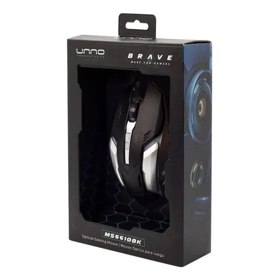 Mouse Gamer Unno Tekno Ms6610bk Brave Gaming Ms6610bk
