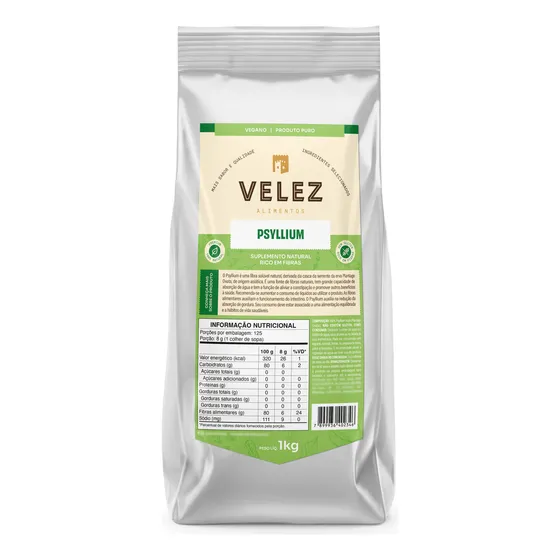 Psyllium 1 Kg Puro Suplemento Rico Em Fibras 100% Natural Sabor Neutro