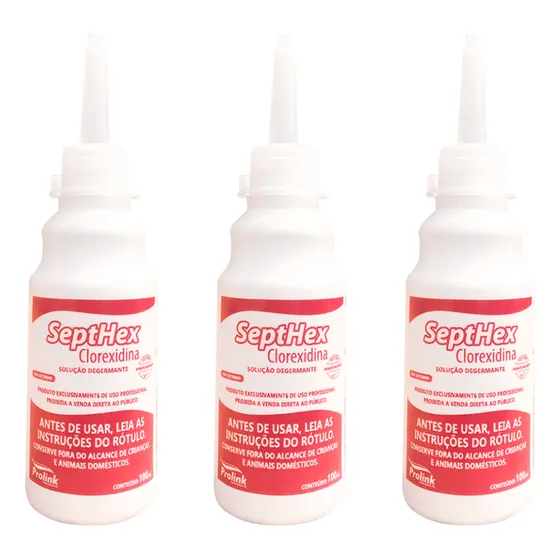 Clorexidina 0,5% Solução 100ml Degermante Antisséptico 3un