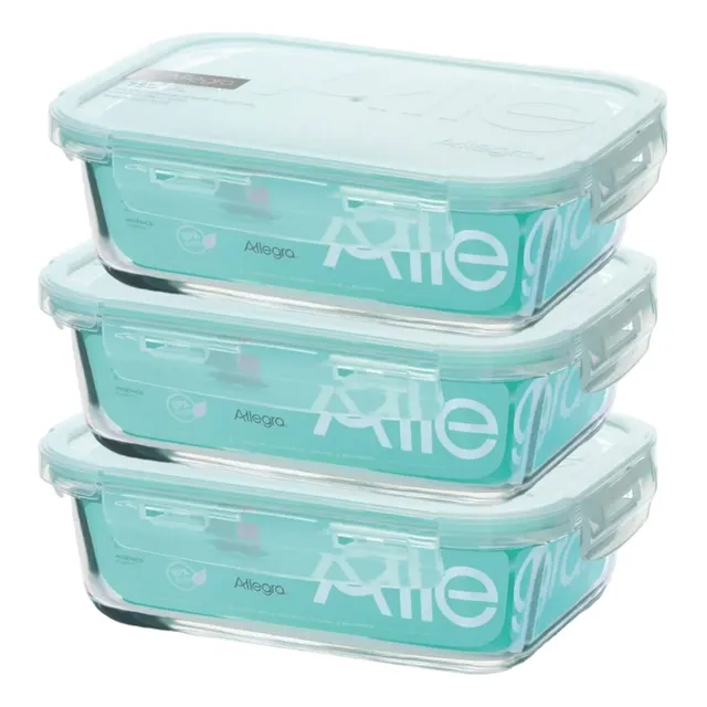 3 Taper Contenedores Herméticos De Alimento Allegra 420ml