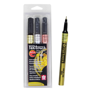 3 Marcadores Permanentes Plumón Pen Touch Sakura 0.7mm Fino 3 Marcadores Permanentes Plumón Pen Touch Sakura 0.7mm Fino