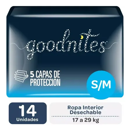 Huggies Ropa Interior Para Dormir Goodnites M 14 Unidades