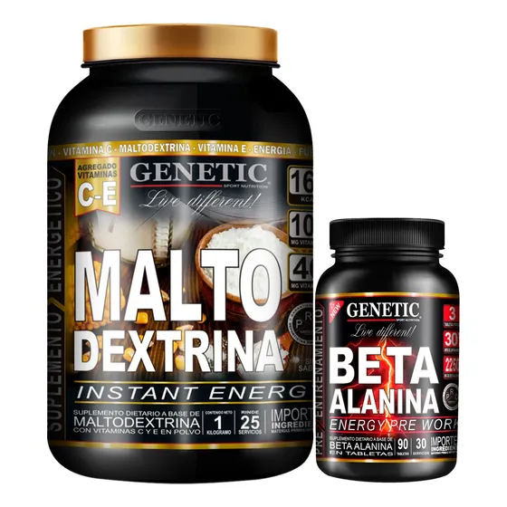 Energía Fuerza Inmediata Maltodextrina Beta Alanina Genetic