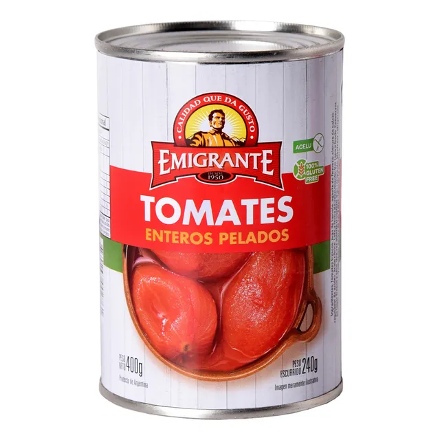 Tomate Entero Emigrante Lata 400 Grs