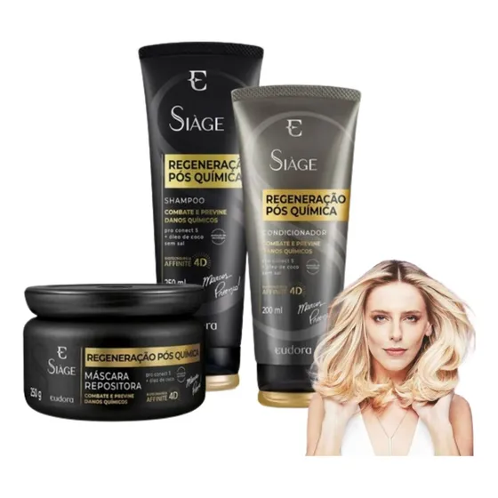 Eudora Siage Kit Pós Quimica Eudora Shampoo+ Cond + Mascara 