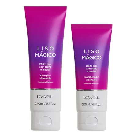Kit Shampoo 240ml E Condicionador 200ml Liso Mágico Lowell