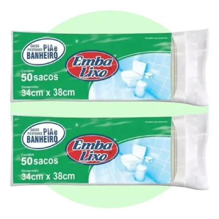 Kit 2 Sacos Para Lixo Banheiro Pia Cozinha Resistente 100un