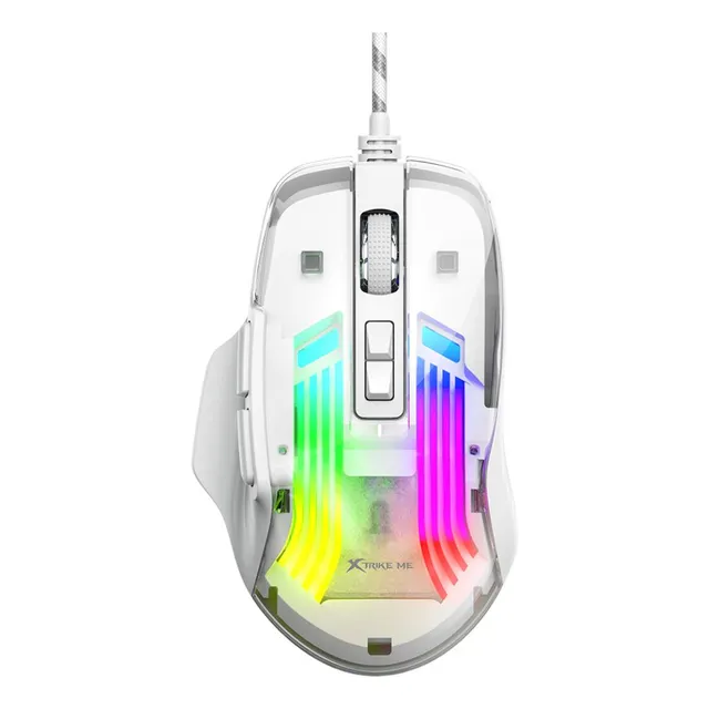 Mouse Gamer Luz Led Rgb Con Cable Usb Xtrike Me Gm319 Para Computadora Notebook Pc 7200 Dpi - Blanco
