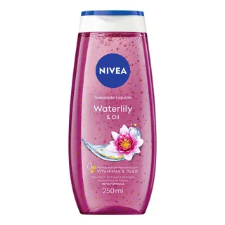 Nivea Sabonete Líquido Waterlily & Oil 250ml, Limpeza Corporal, Pele Macia, Óleos E Vitaminas, Equilíbrio Com O Ph, Sensação Refrescante
