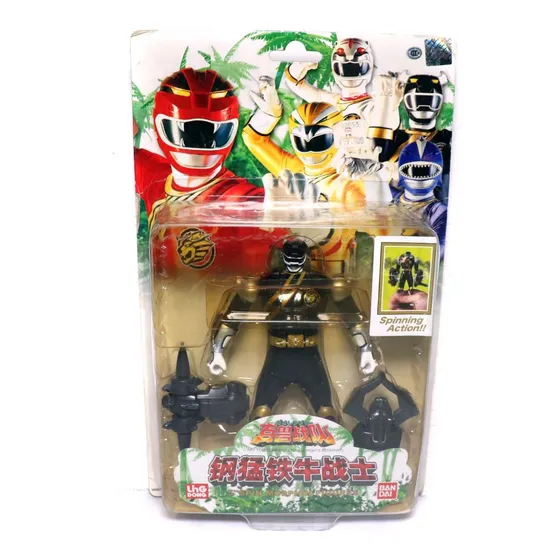 Power Rangers Preto Danny Vira Cabeça Força Animal Boneco